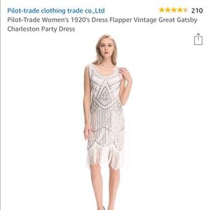 White and Gold Flapper Dress